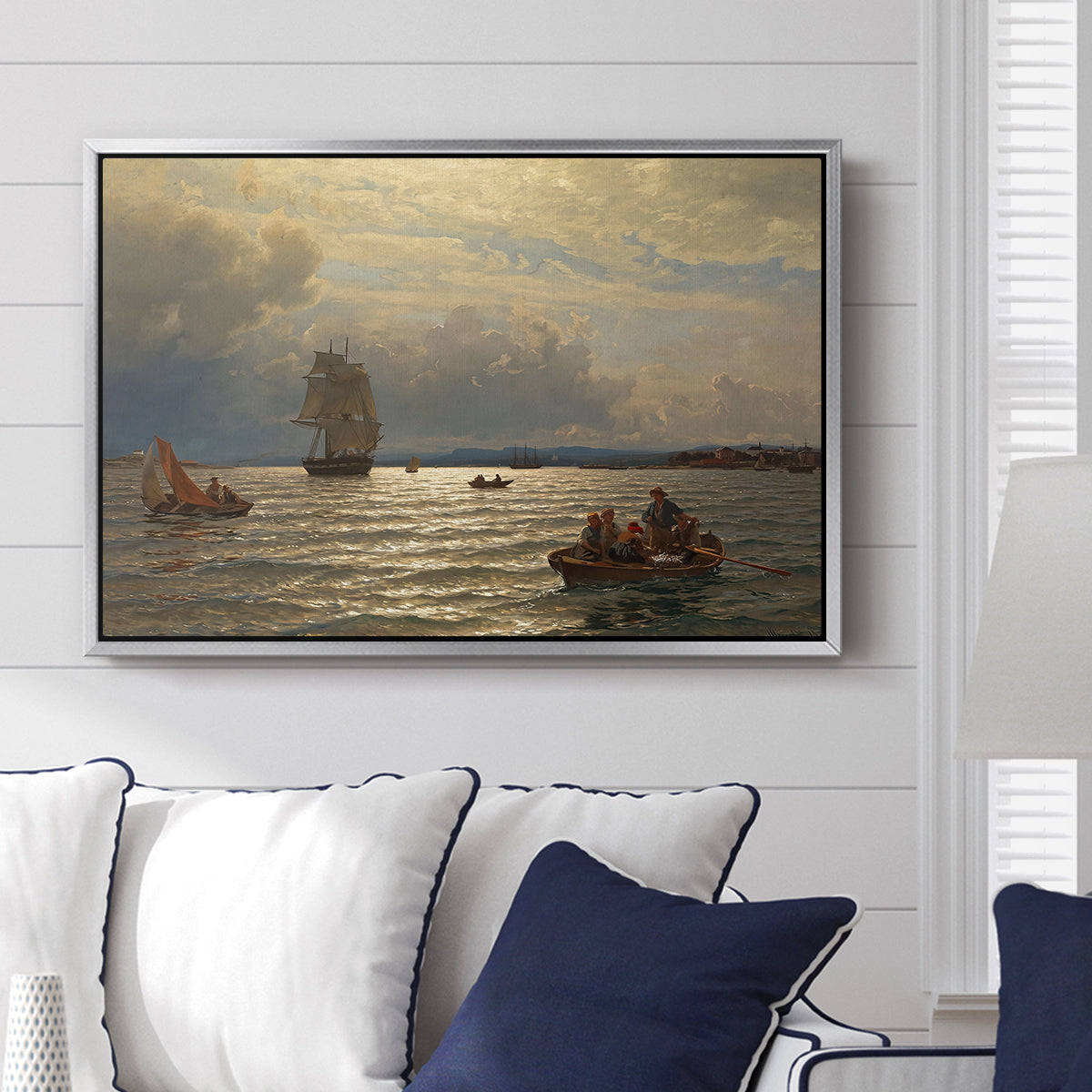 From the Inlet of Oslo, 1874 - Floater Framed Canvas Print