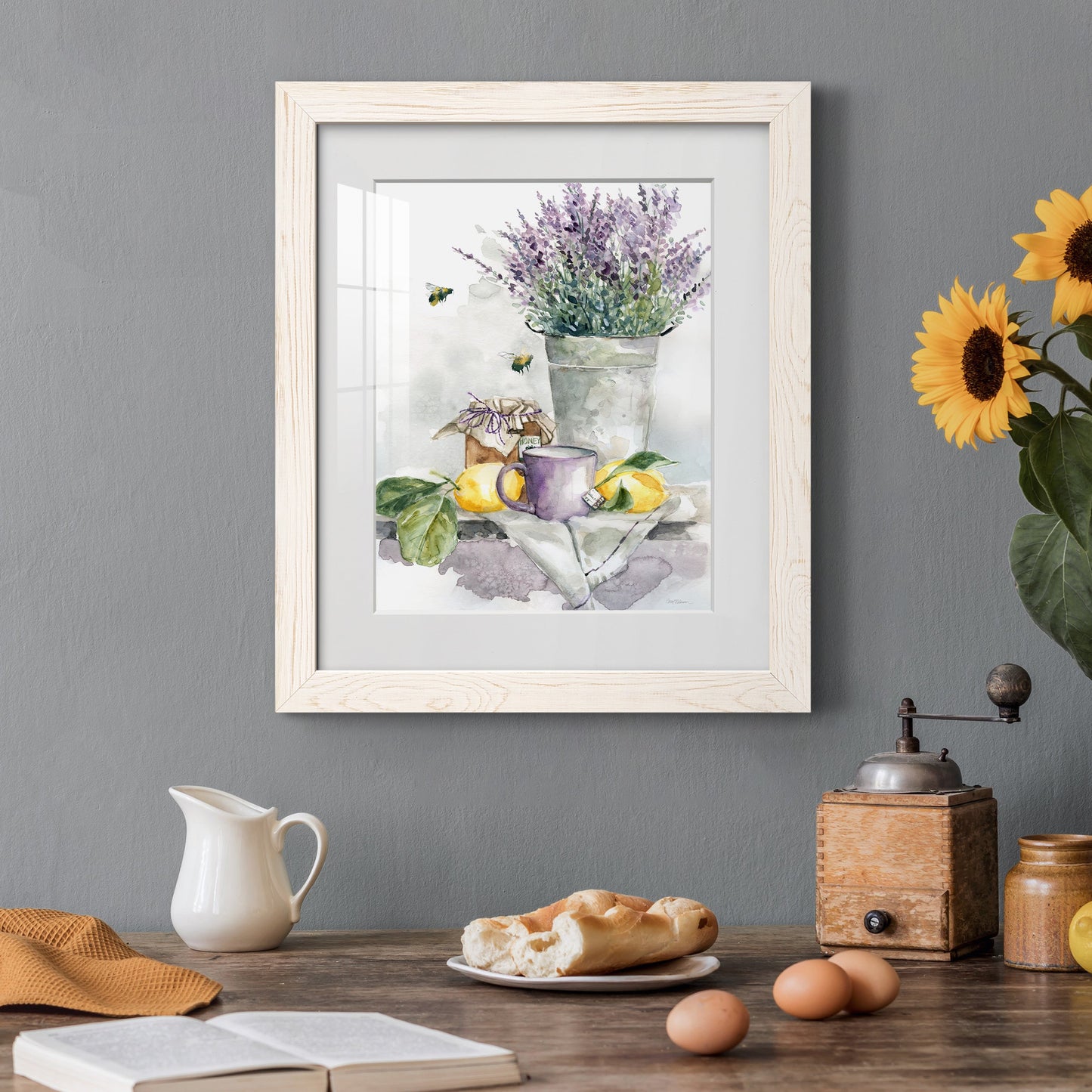 Lavender Lemon and Honey Tea - Premium Framed Print - Distressed Barnwood Frame - Ready to Hang