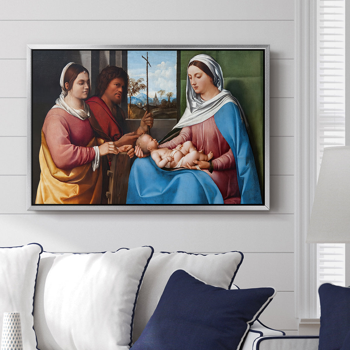 Sacred Conversation, c. 1505 - Floater Framed Canvas Print