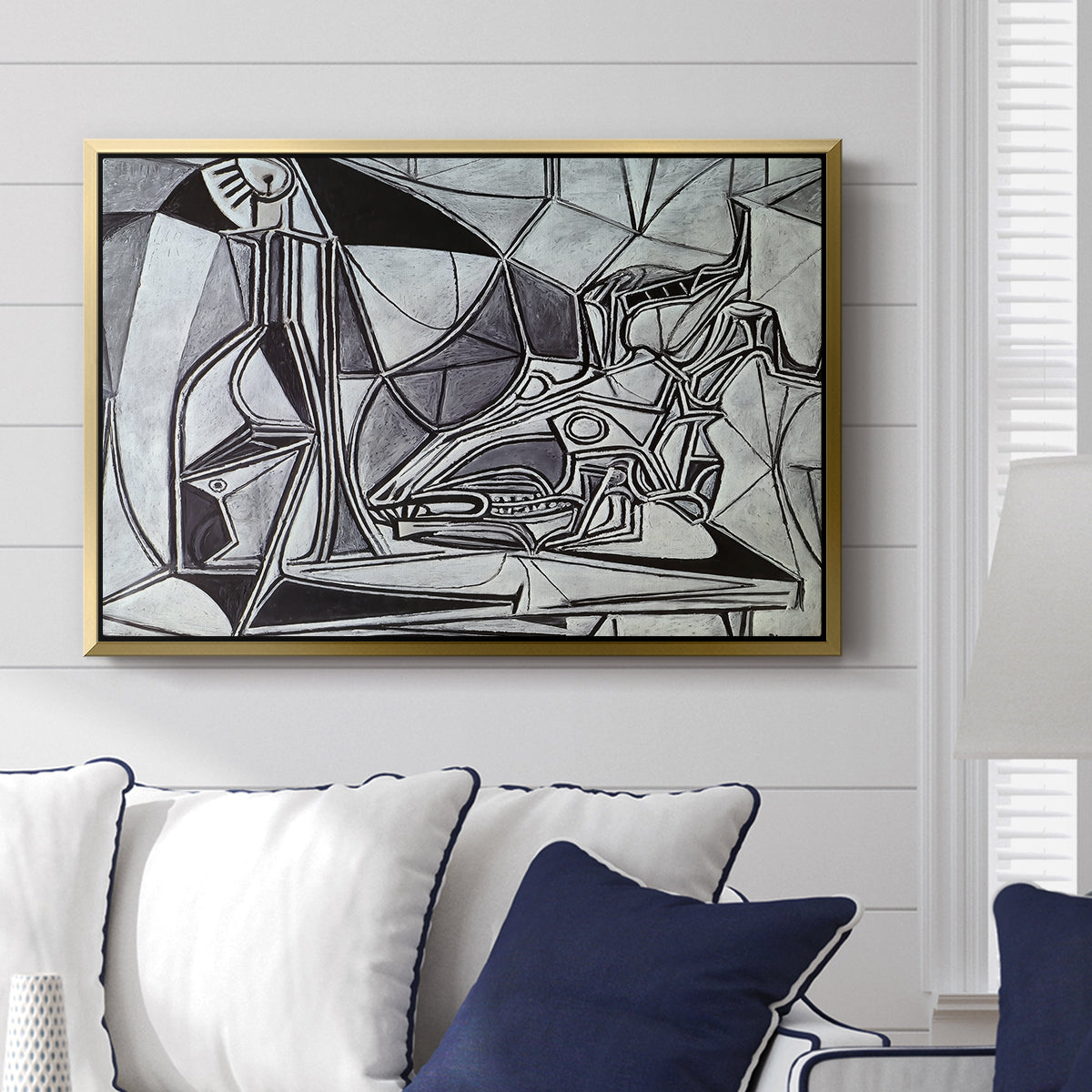 Goat's Skull, Bottle and Candle, 1952 - Floater Framed Canvas Print
