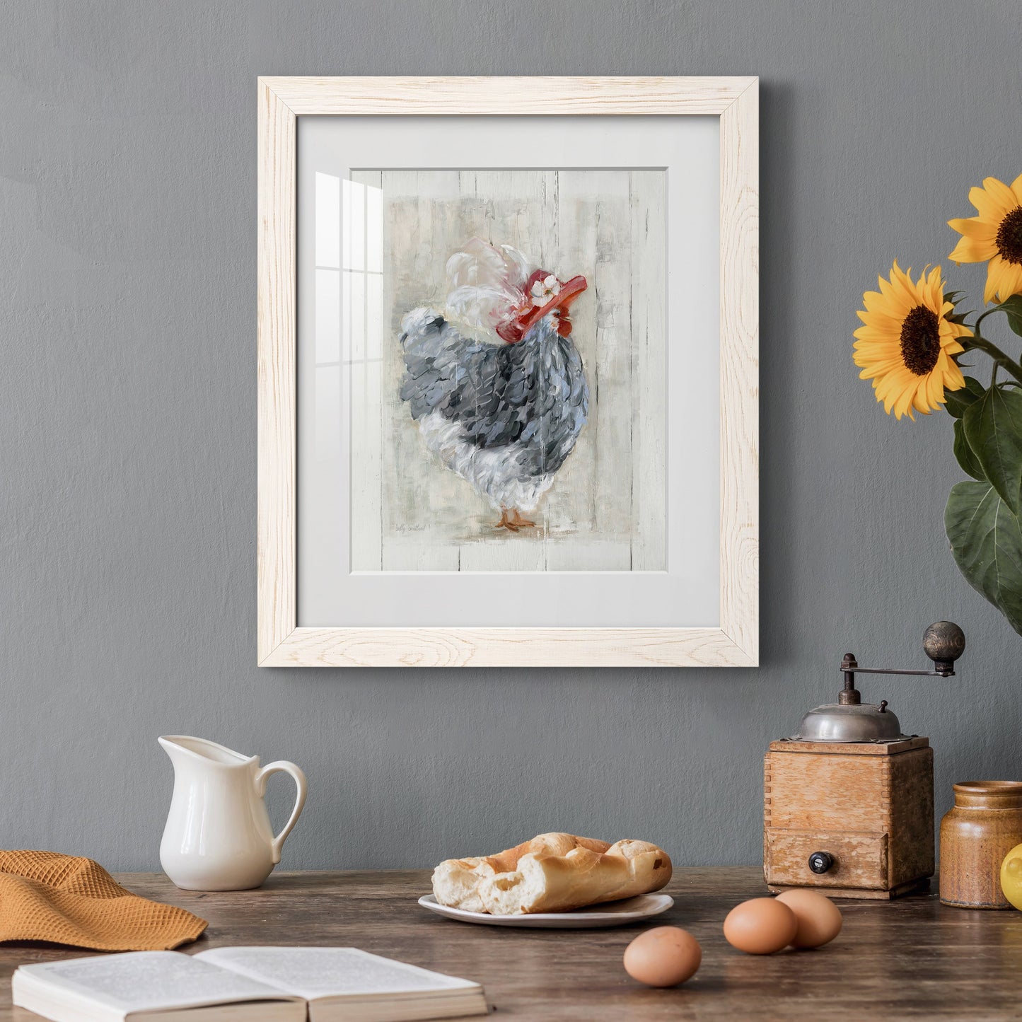 Sunday Best Hen - Premium Framed Print - Distressed Barnwood Frame - Ready to Hang