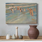 Canvas art print featuring an impressionist composition capturing motion and sunlight, styled above a decorative console