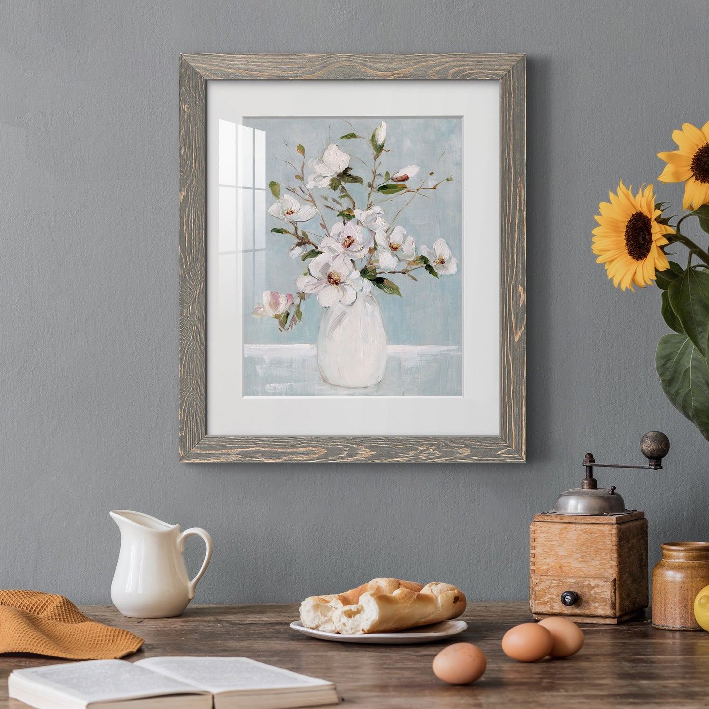 Magnolia Charm - Premium Framed Print - Distressed Barnwood Frame - Ready to Hang