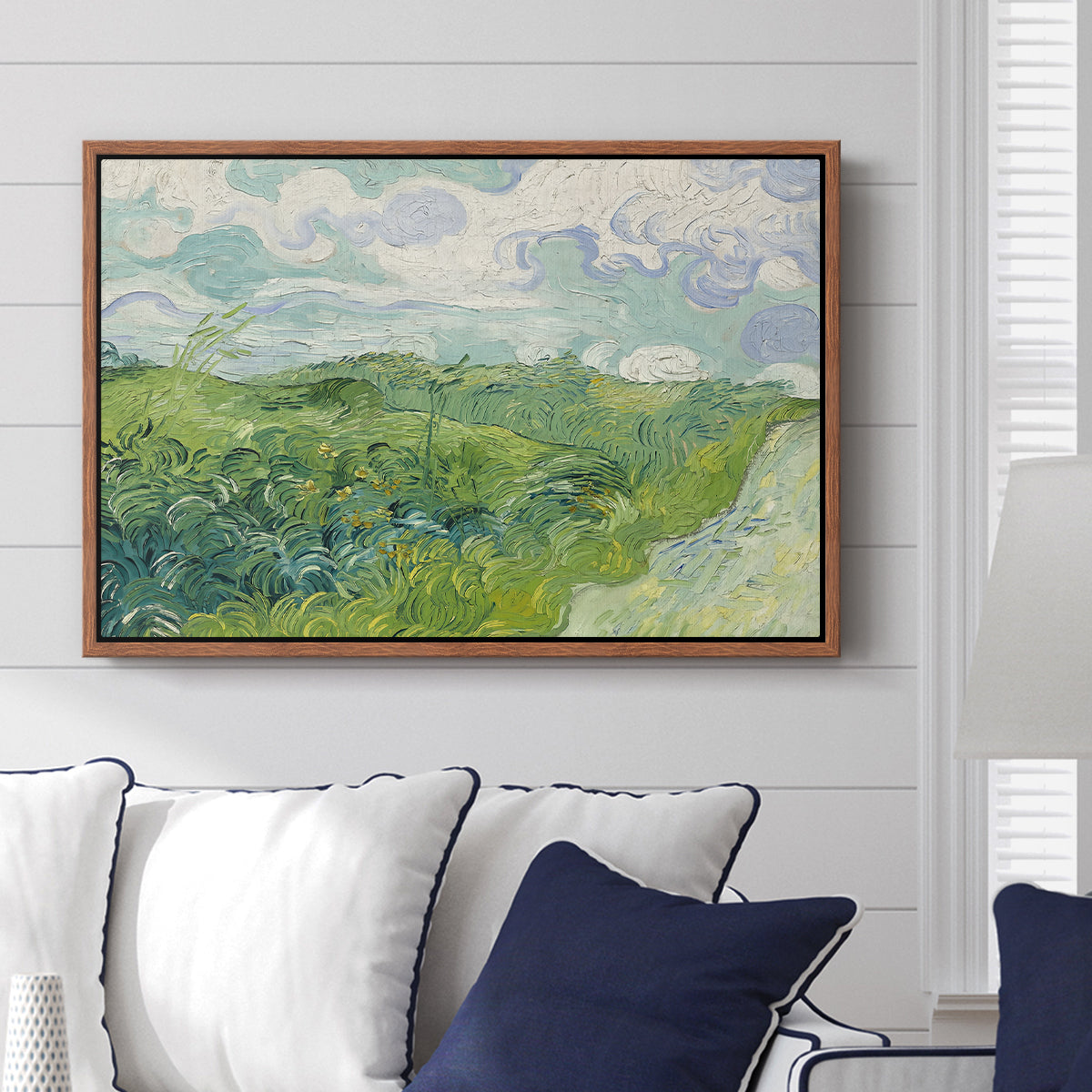 Green Wheat Field, Auvers, 1890 - Floater Framed Canvas Print