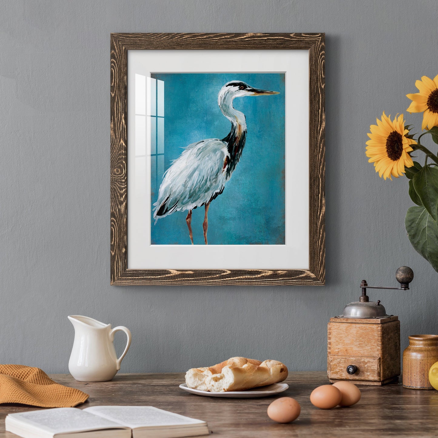 Great Blue Heron I - Premium Framed Print - Distressed Barnwood Frame - Ready to Hang