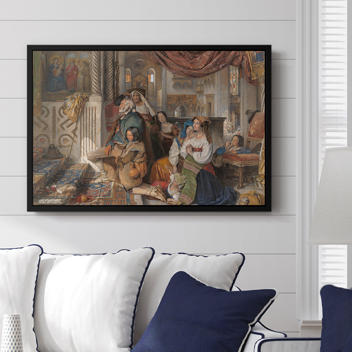 Roman Pilgrims, 1854 - Floater Framed Canvas Print