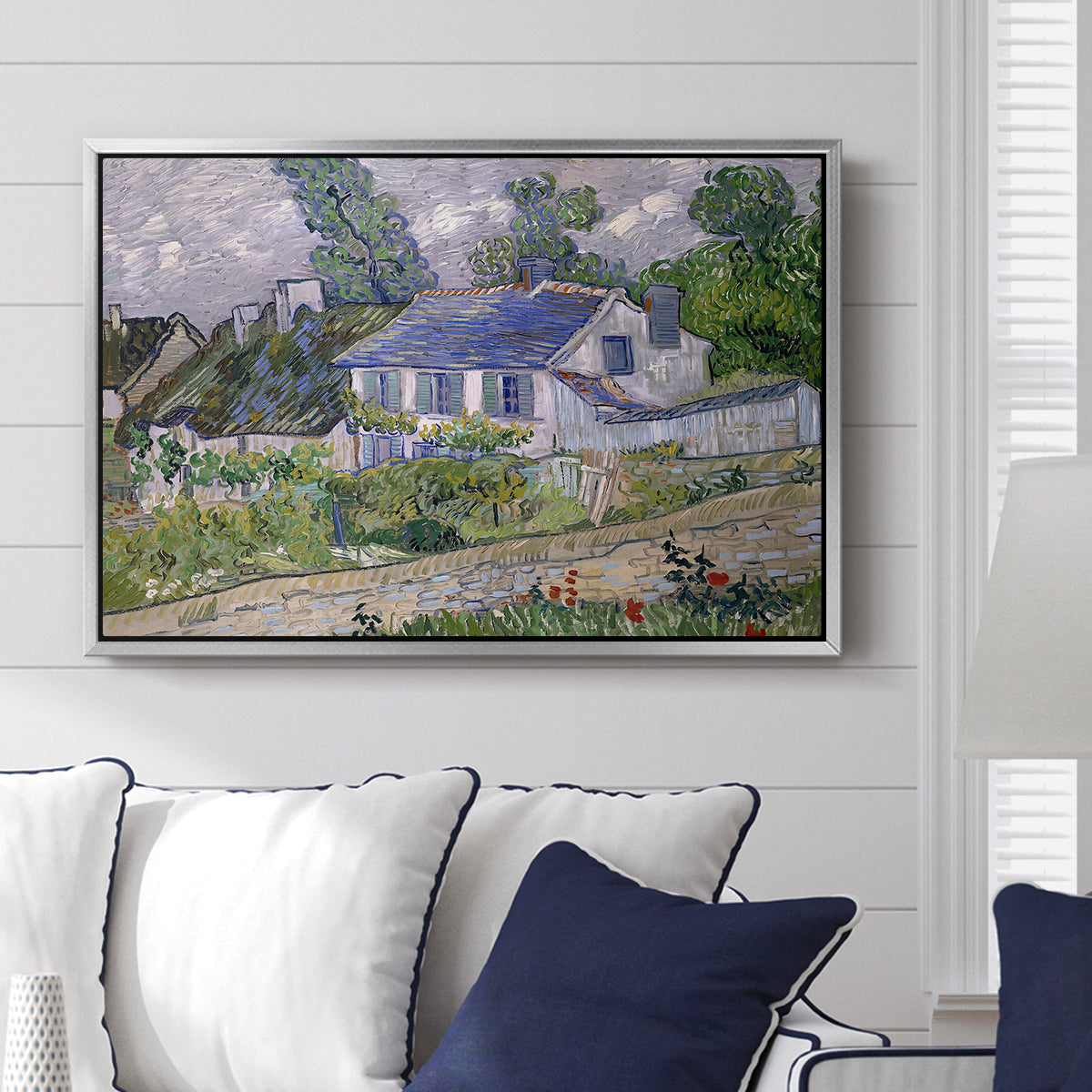 Houses in Auvers, 1890 - Floater Framed Canvas Print