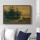 Wallowing Deer on the Shore of a Mountain Lake, c. 1850 - Floater Framed Canvas Print