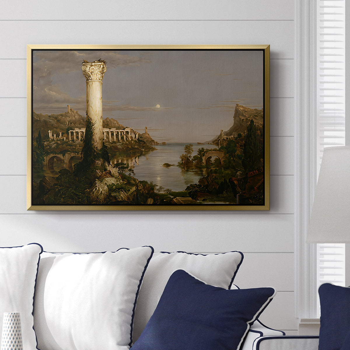 The Course of Empire: Desolation, 1836 - Floater Framed Canvas Print