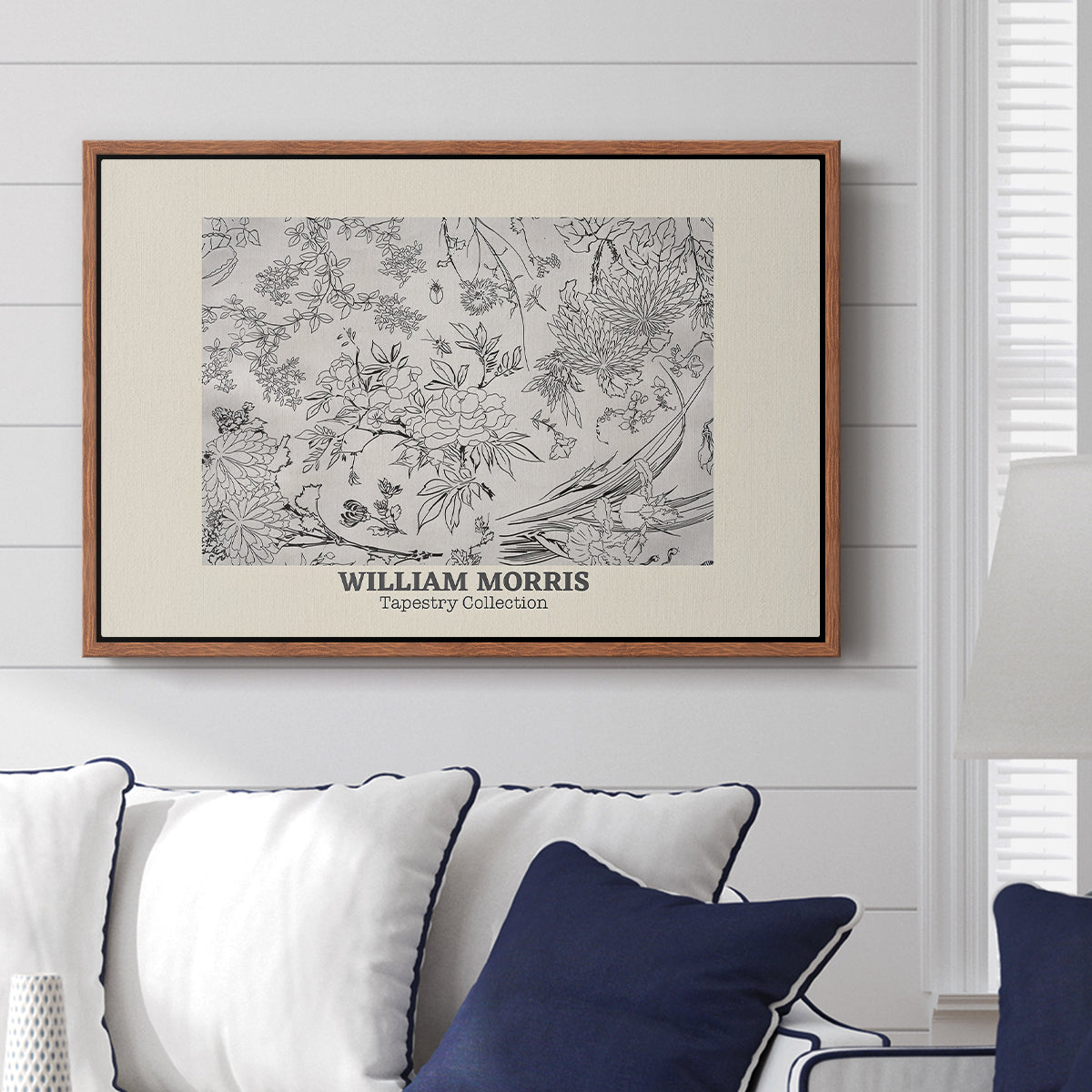 Fleurs, 1866 (Morris Inspired) - Floater Framed Canvas Print