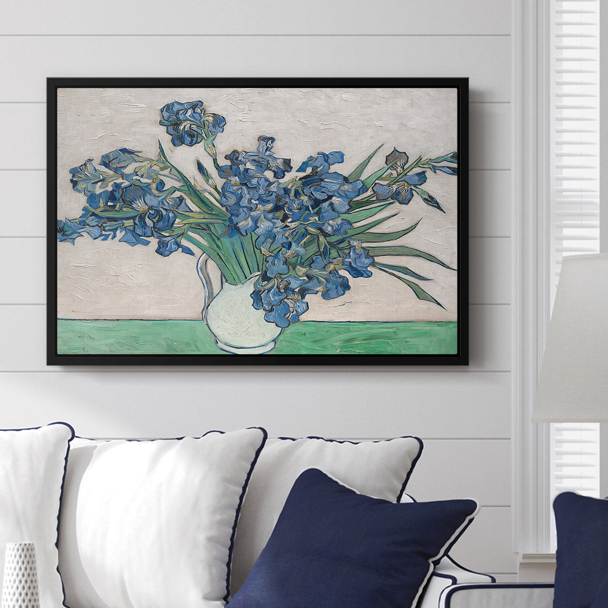 Irises, 1890 - Floater Framed Canvas Print