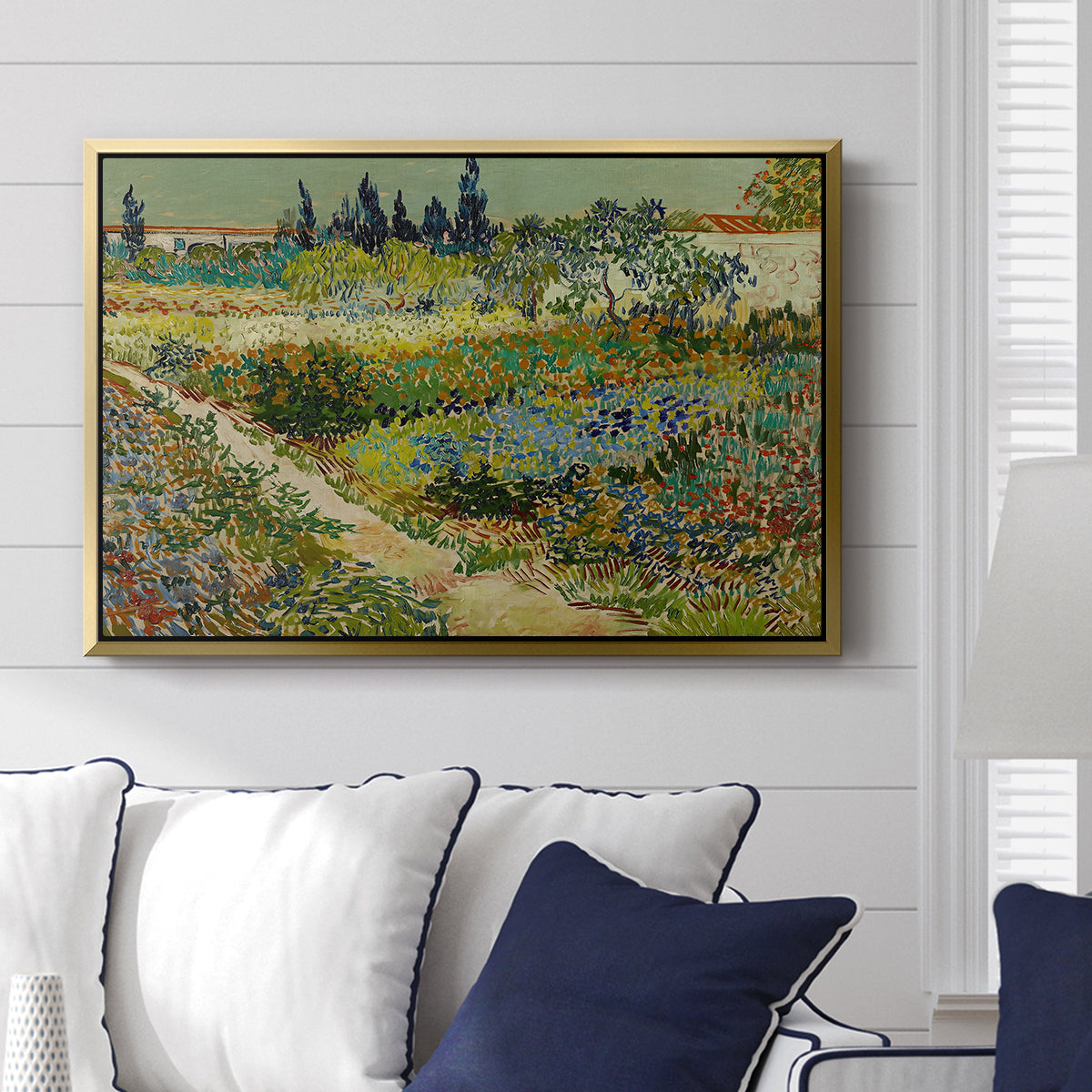 Garden at Arles, 1888 - Floater Framed Canvas Print