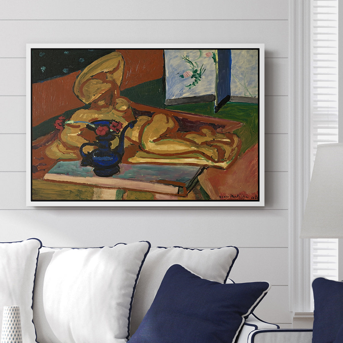 Sculpture and Persian Vase (The Bronze Figure), 1908 - Floater Framed Canvas Print