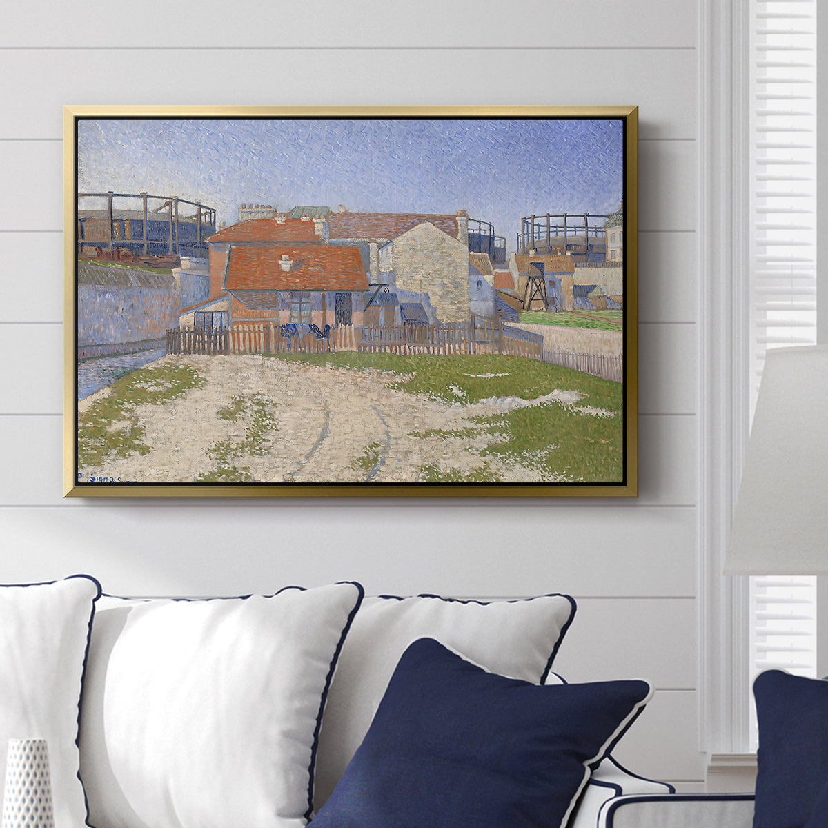 Gasometers at Clichy, 1886 - Floater Framed Canvas Print