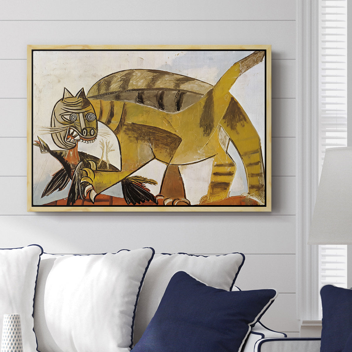 Cat Eating a Bird, 1939 - Floater Framed Canvas Print