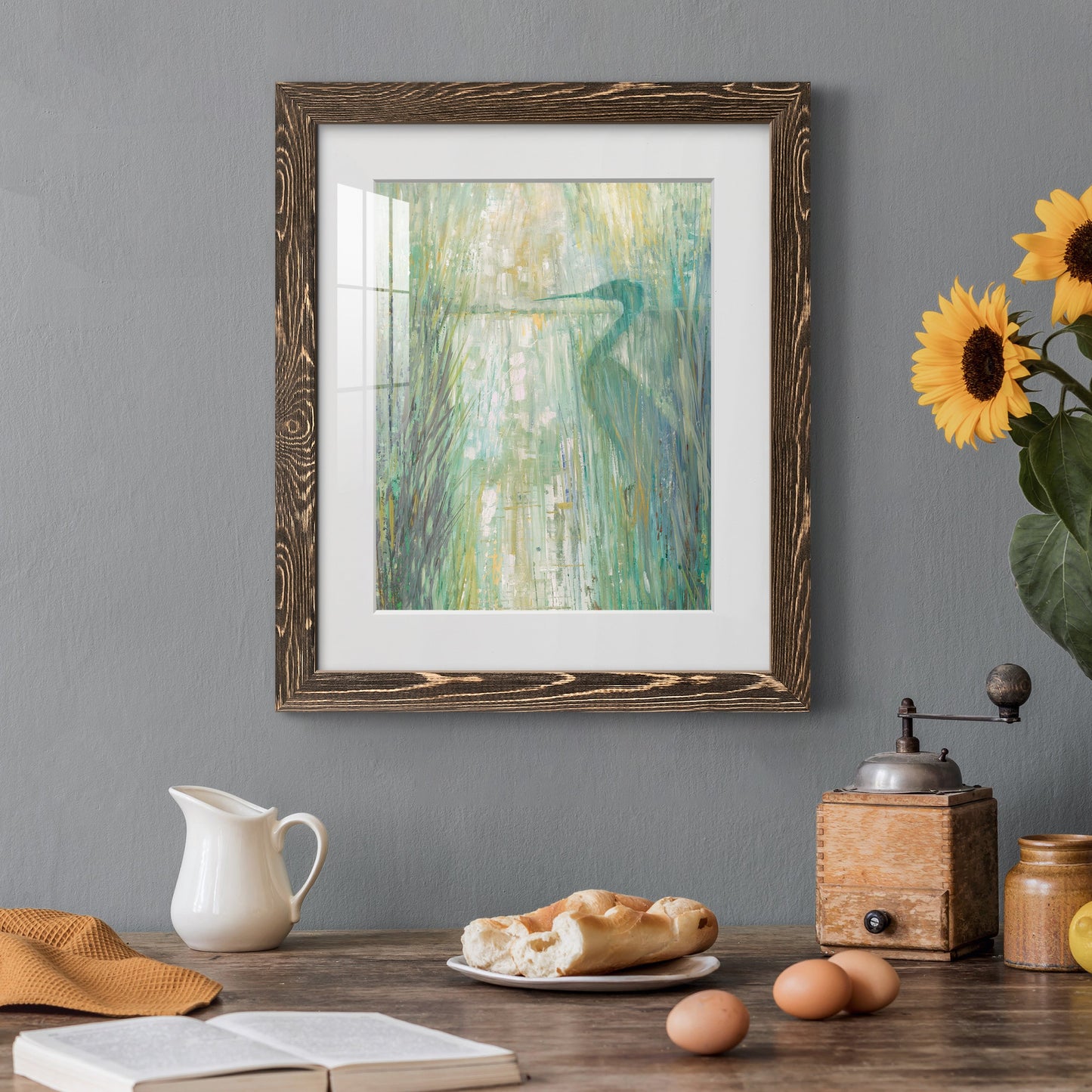 Morning Egret II - Premium Framed Print - Distressed Barnwood Frame - Ready to Hang