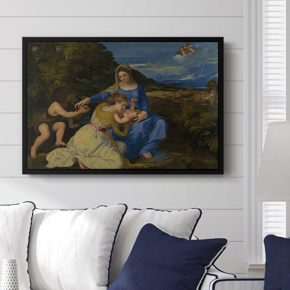 The Aldobrandini Madonna, 1532 - Floater Framed Canvas Print