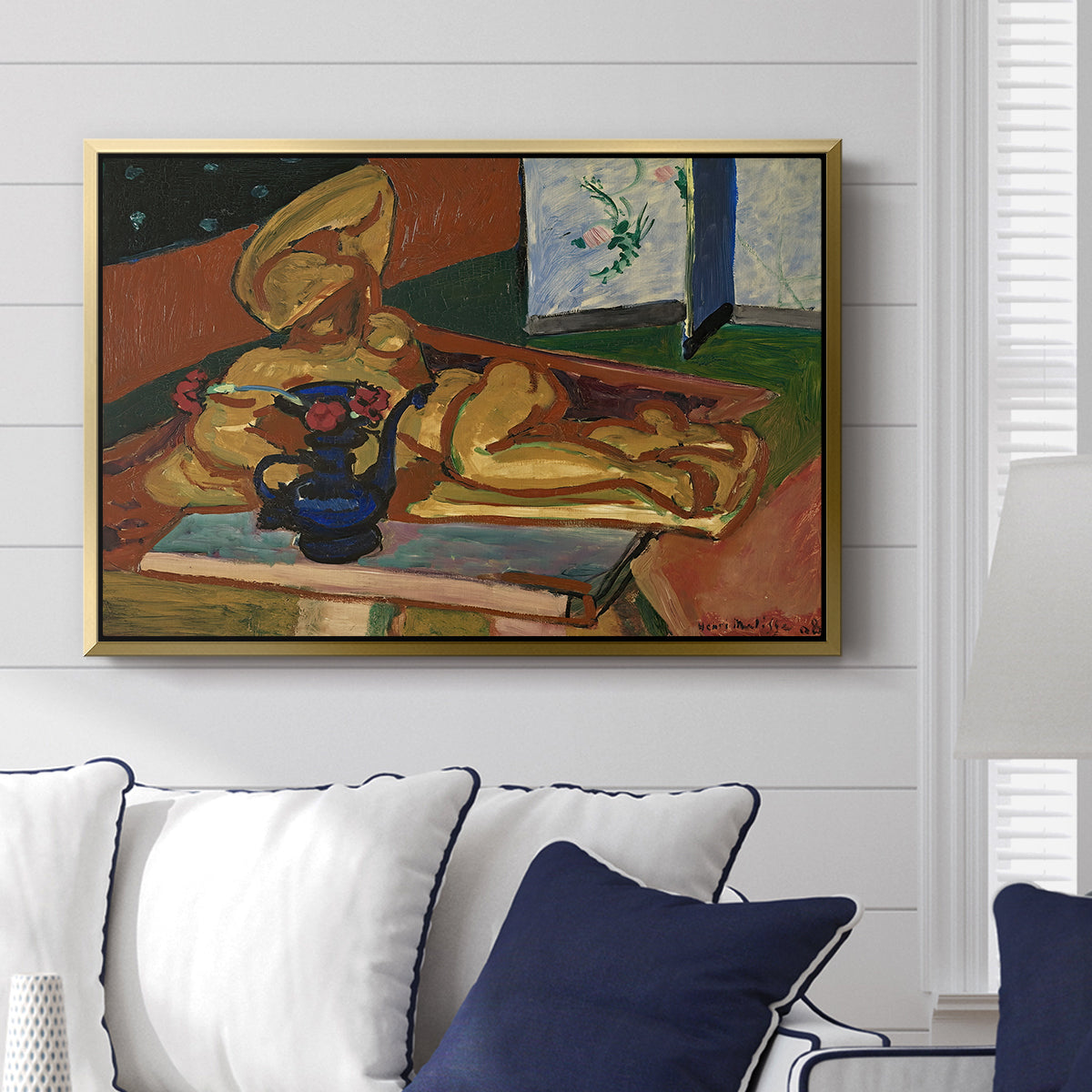 Sculpture and Persian Vase (The Bronze Figure), 1908 - Floater Framed Canvas Print