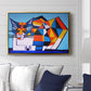 Cassie Thinking about Cubism - Floater Framed Canvas Print