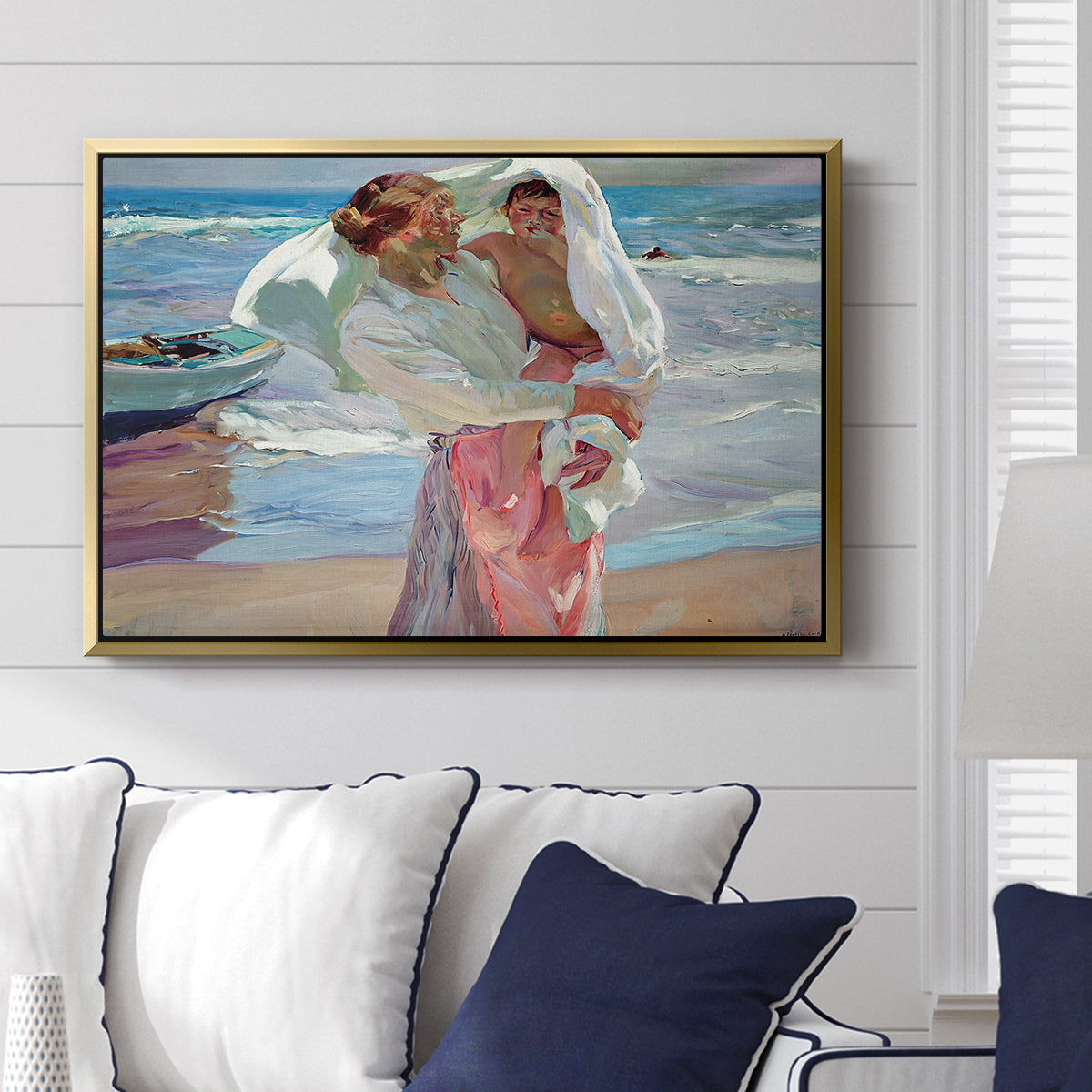After Bathing, 1915 - Floater Framed Canvas Print