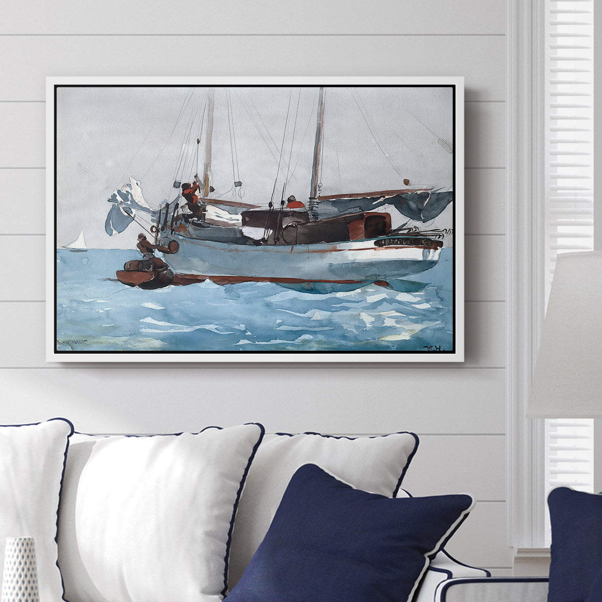 Taking on Wet Provisions, 1903 - Floater Framed Canvas Print