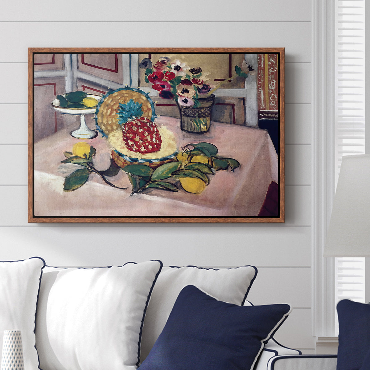 Still Life with Pineapple and Lemons, 1925 - Floater Framed Canvas Print