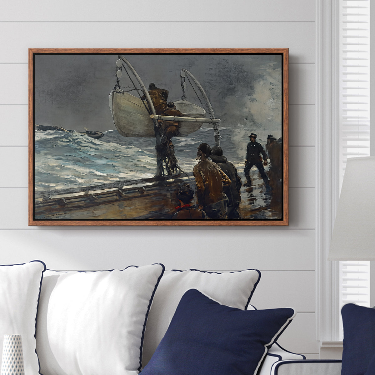 The Signal of Distress, c. 1896 - Floater Framed Canvas Print