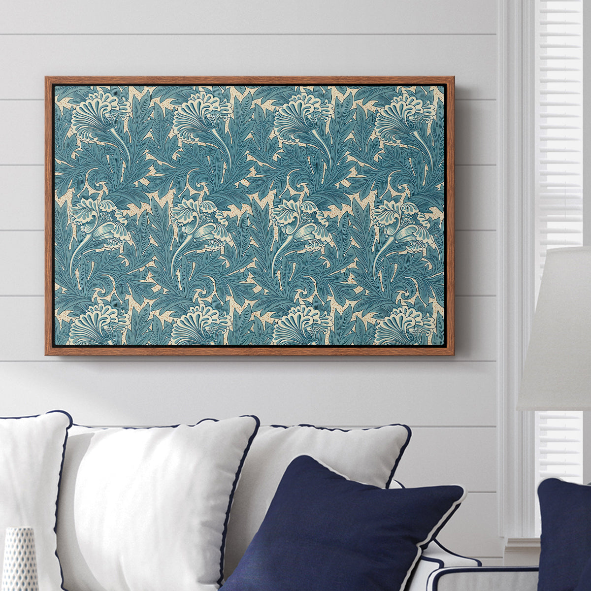 Tulip (Teal), 1875 - Floater Framed Canvas Print