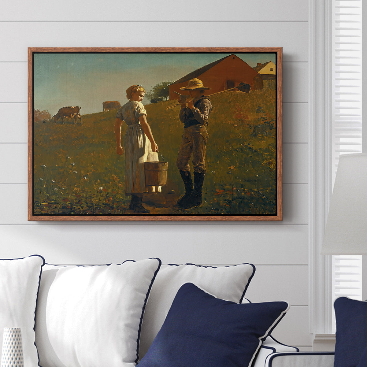 A Temperance Meeting, 1874 - Floater Framed Canvas Print