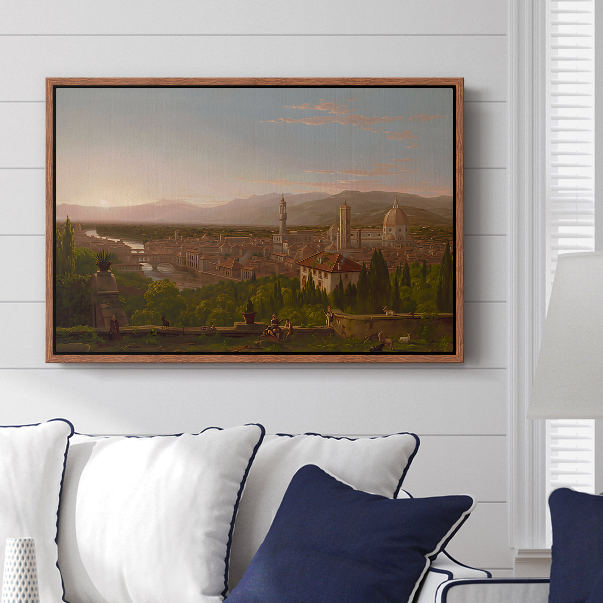 View of Florence from San Miniato, 1837 - Floater Framed Canvas Print