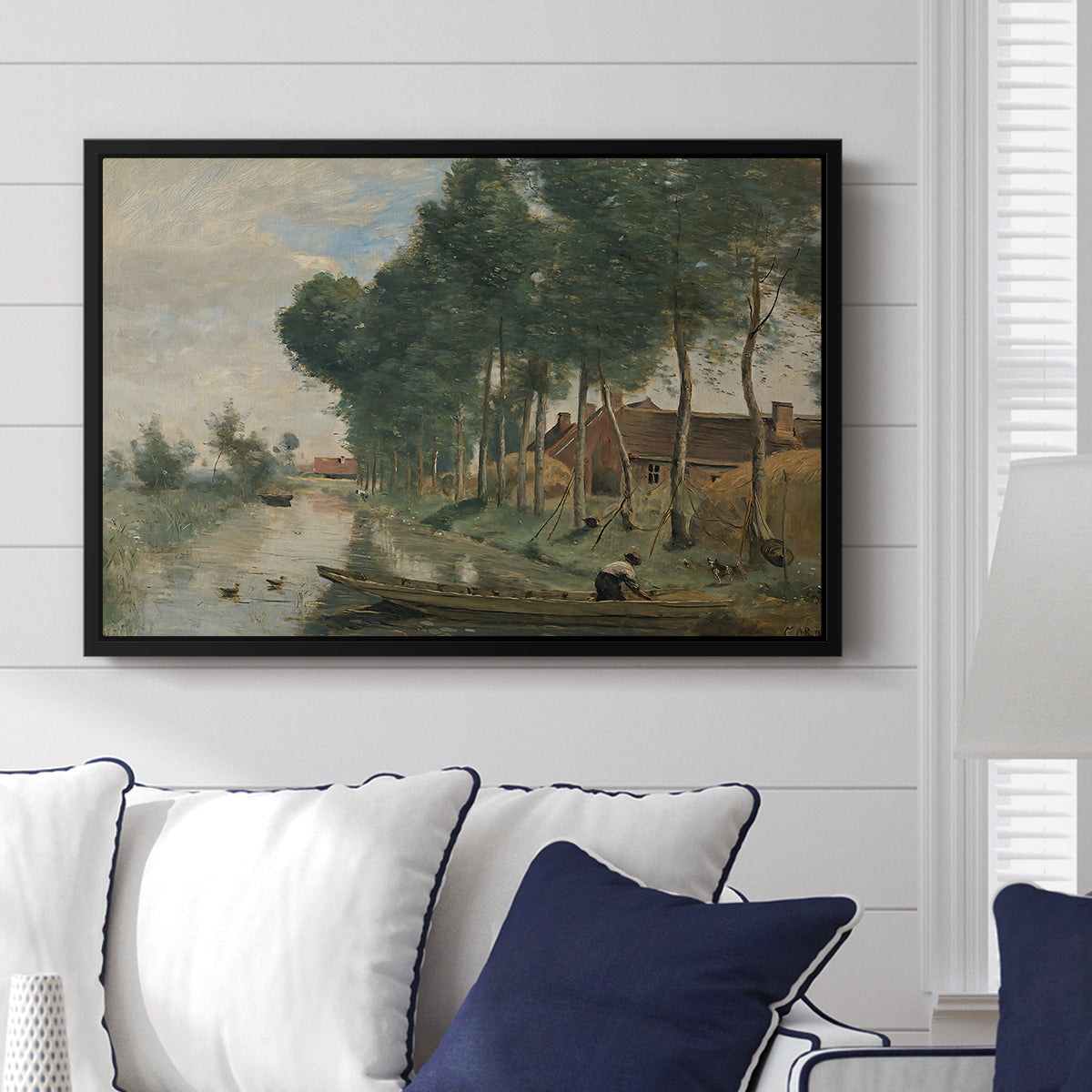 Landscape at Arleux-du-Nord, c. 1871-1874 - Floater Framed Canvas Print
