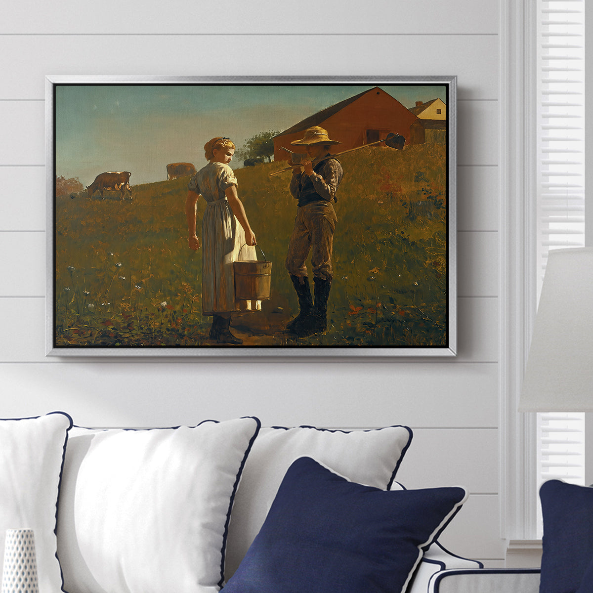 A Temperance Meeting, 1874 - Floater Framed Canvas Print