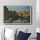 River Landscape with Cliffs, c. 1850-1860 - Floater Framed Canvas Print