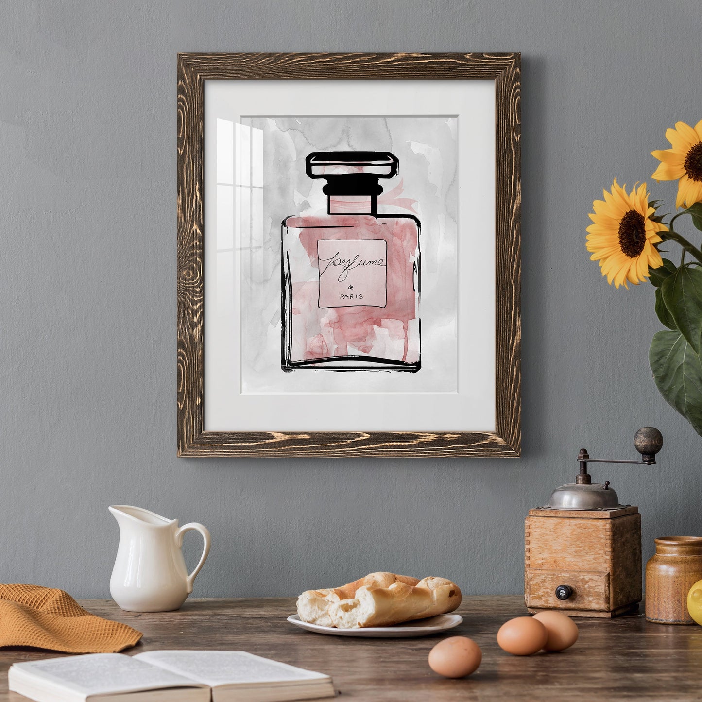 Blush Wash Perfume - Premium Framed Print - Distressed Barnwood Frame - Ready to Hang