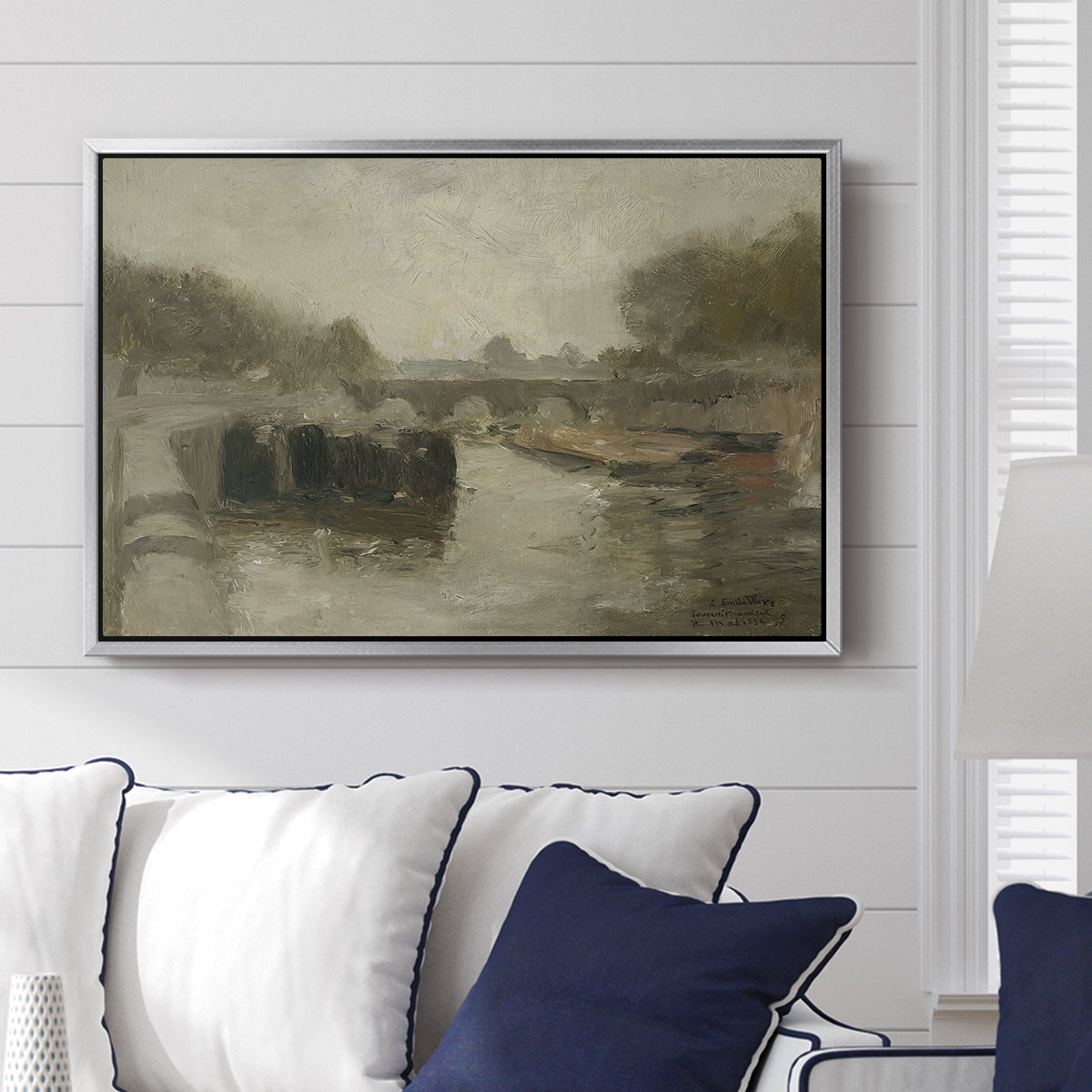 The Bridge (Le pont), 1895 - Floater Framed Canvas Print