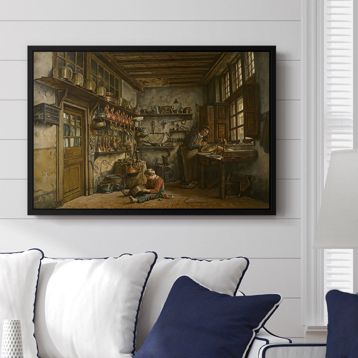 The Tinker, 1861 - Floater Framed Canvas Print