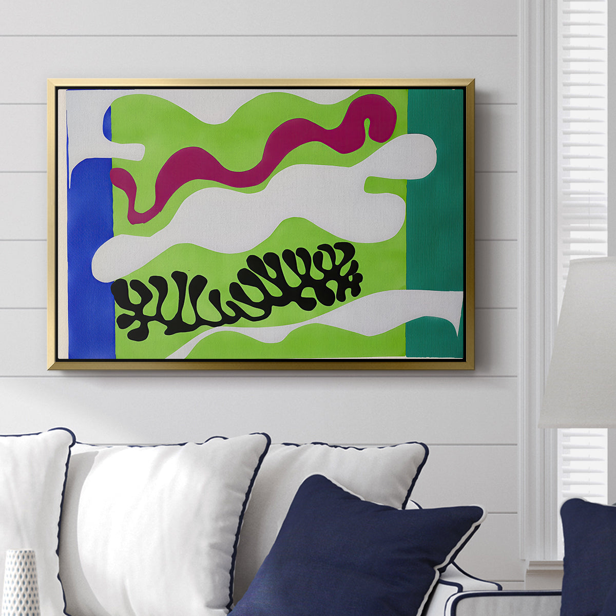 The Lagoon (Le lagon), from Jazz, 1947 - Floater Framed Canvas Print