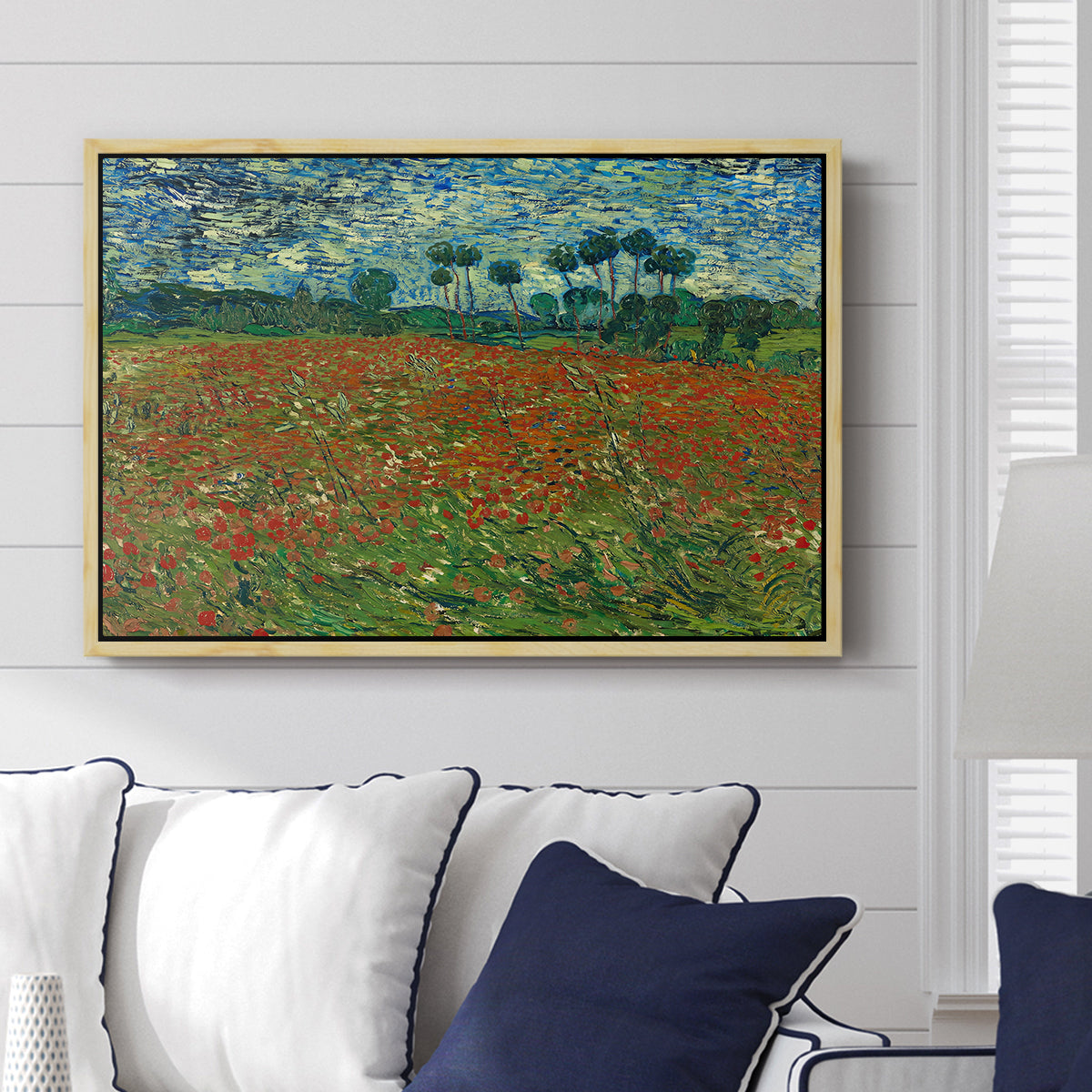 Field with Poppies, 1889 - Floater Framed Canvas Print