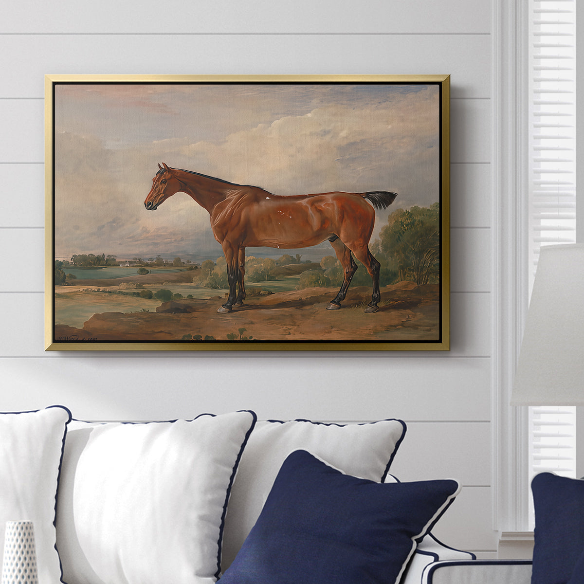 A Hunter in a Landscape, c. 1810 - Floater Framed Canvas Print