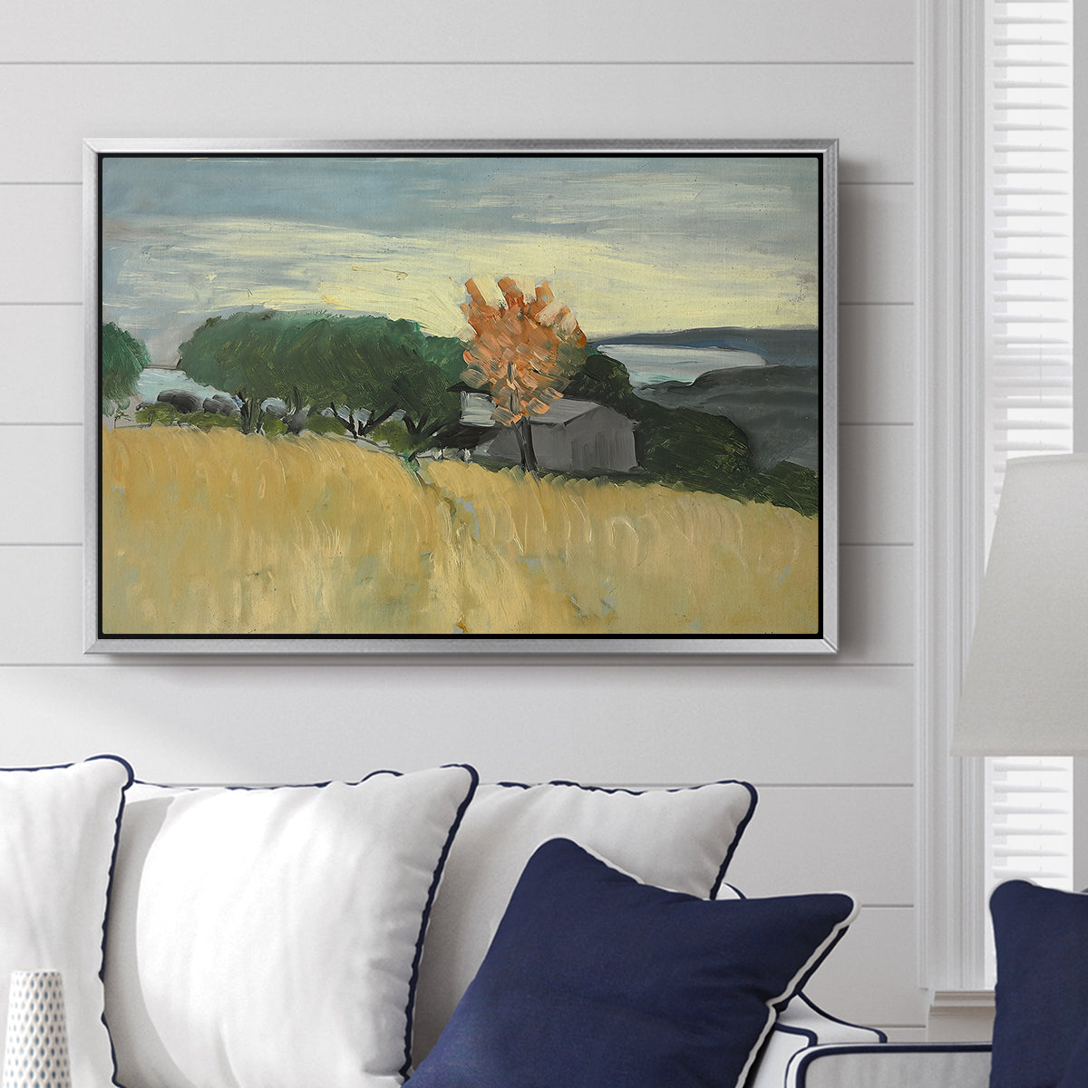 Fields of Wheat in Cagnes, 1918 - Floater Framed Canvas Print