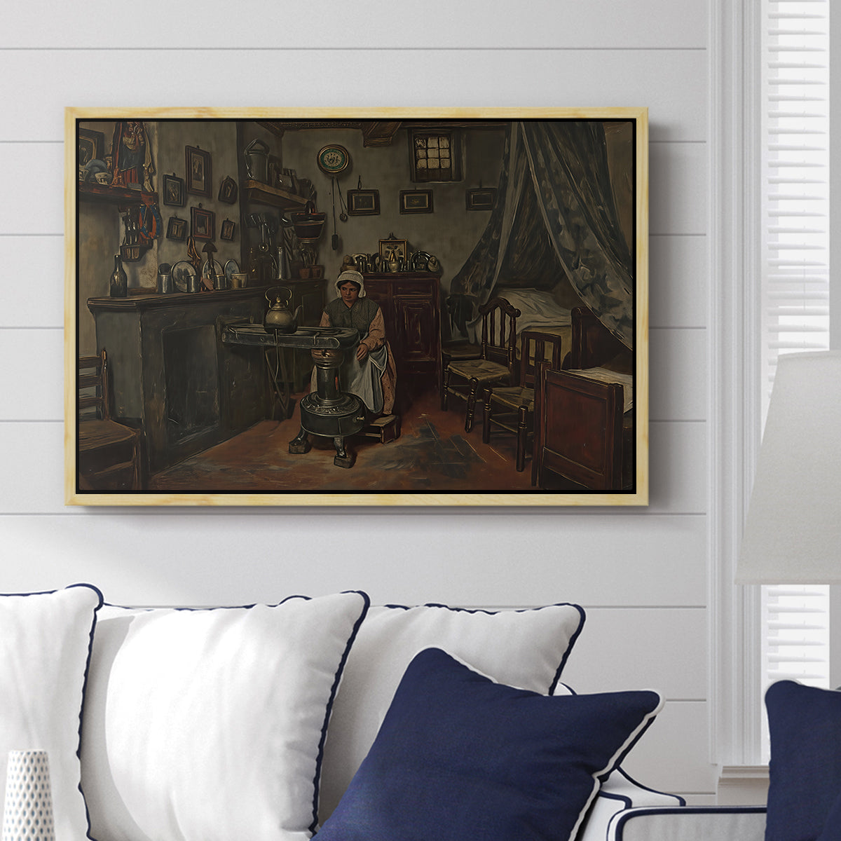 Interior, c. 1865-1870 - Floater Framed Canvas Print