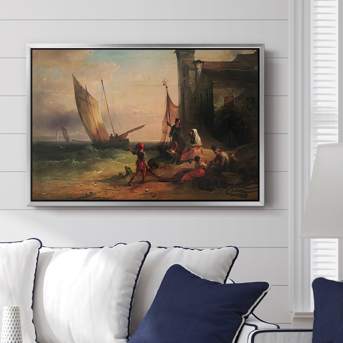 Fisherman's Family from Chioggia, 1838 - Floater Framed Canvas Print