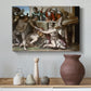 Canvas art print featuring a narrative composition with figures, styled above a decorative console