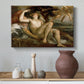 Canvas art print featuring a mythological composition with intertwined bodies and drapery, styled above a decorative console