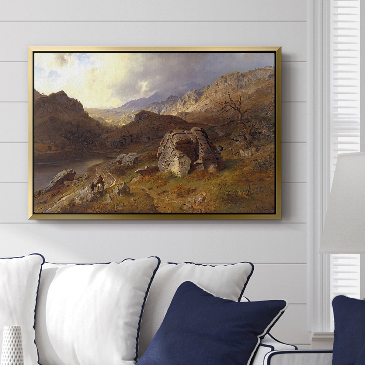 Lledr Valley in Wales, 1864 - Floater Framed Canvas Print