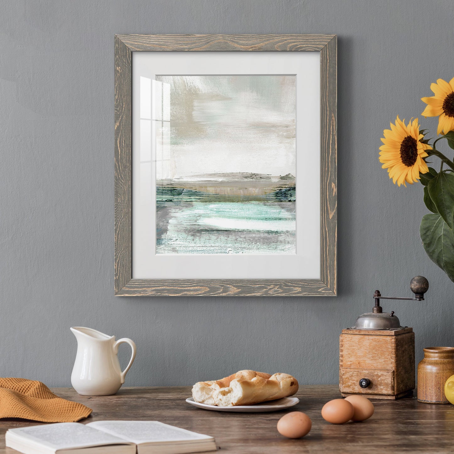 Summer Teal I - Premium Framed Print - Distressed Barnwood Frame - Ready to Hang