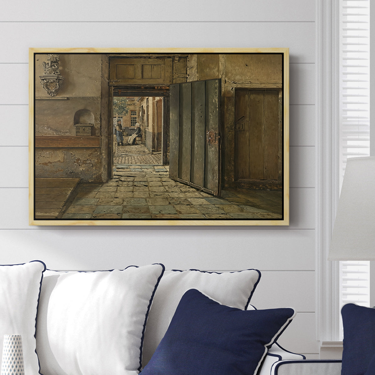 The Conversation, 1884 - Floater Framed Canvas Print