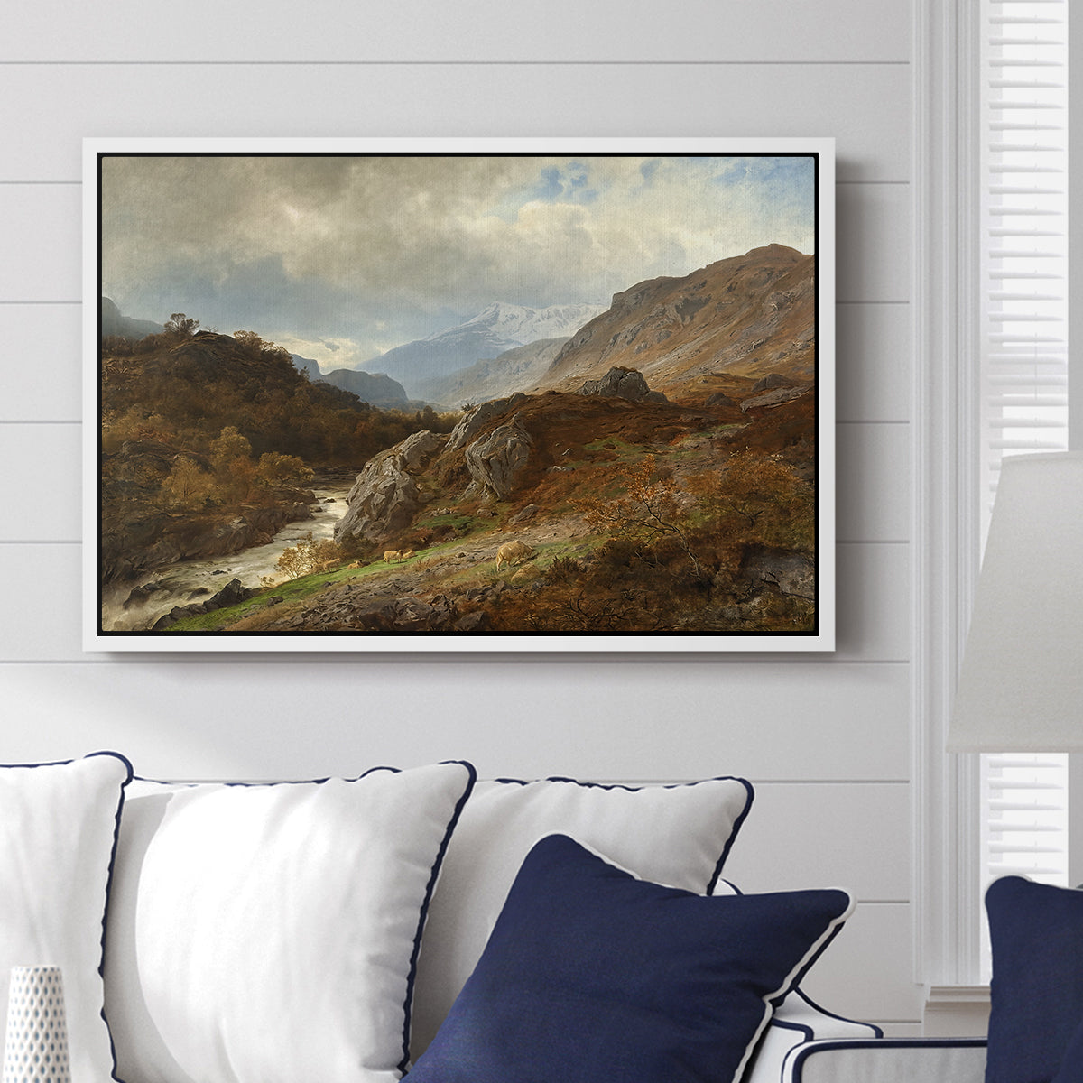 Mountain Landscape, 1864 - Floater Framed Canvas Print