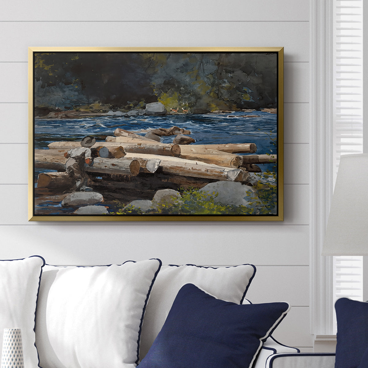 Hudson River, 1892 - Floater Framed Canvas Print