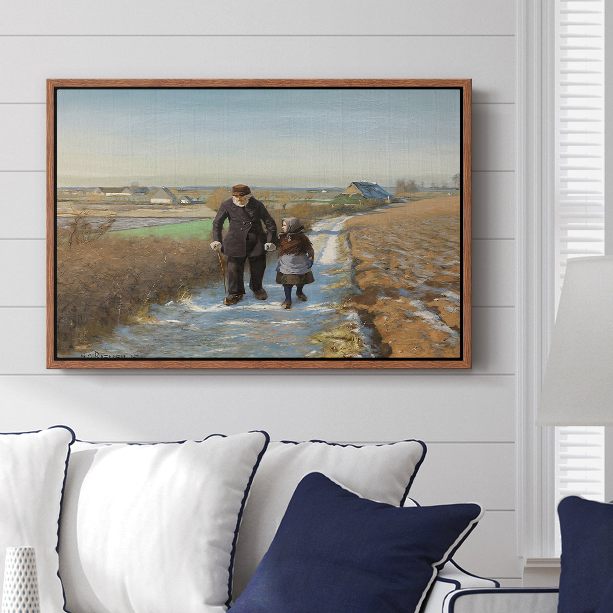 The Old Man and the Child, 1888 - Floater Framed Canvas Print